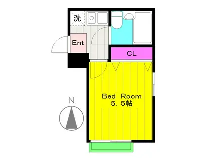 プチ・メゾン(1K/2階)の間取り写真