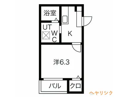 COMFORT PLUSコンフォート プラス(1K/2階)の間取り写真