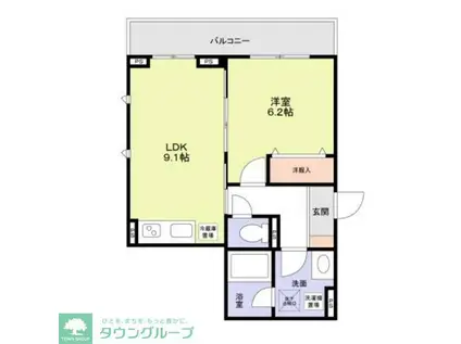 京急本線 北品川駅 徒歩11分 3階建 築4年(1LDK/2階)の間取り写真