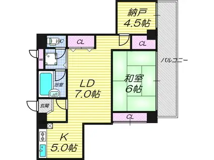 朝日プラザ高津III(2LDK/4階)の間取り写真