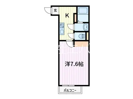 カインドネス蕨(1K/1階)の間取り写真