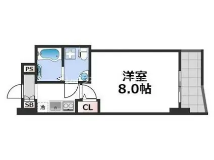 セレニテ桜川駅前プリエ(1K/11階)の間取り写真