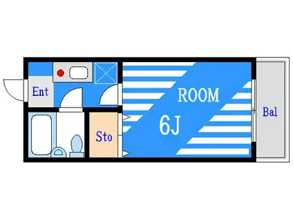 エスケーハイツ(1K/1階)の間取り写真