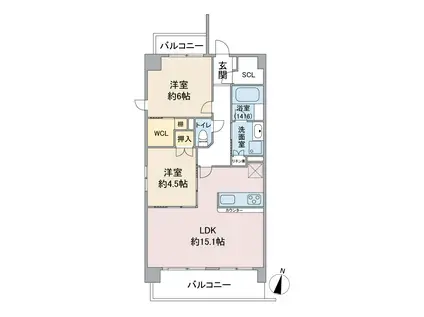 メゾンSK一社(2LDK/2階)の間取り写真