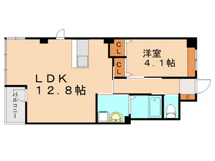 BLUE COSMO(1LDK/1階)の間取り写真