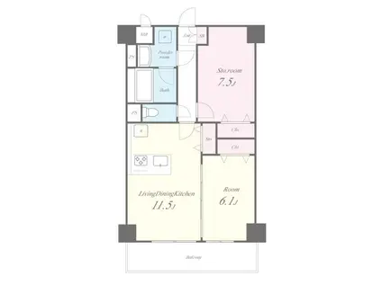 SPICA(2LDK/5階)の間取り写真