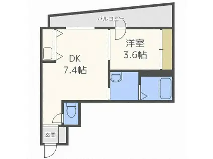 プリマベーラ発寒南(1LDK/2階)の間取り写真