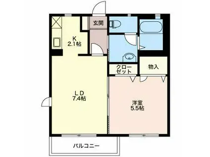 イル・マーレ(1LDK/2階)の間取り写真