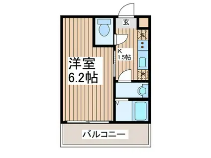 アザーレ・パッシオ中央林間(1K/1階)の間取り写真