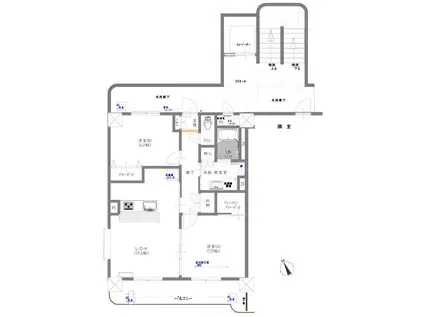 長谷川マンション(2LDK/6階)の間取り写真