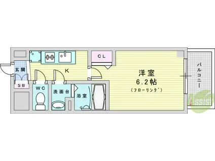 ARTIZA新大阪D.C(1K/11階)の間取り写真