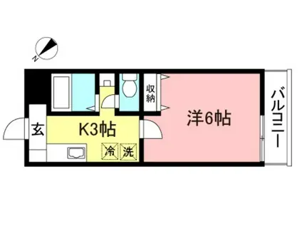 アヴィタシオン成城13(1K/1階)の間取り写真