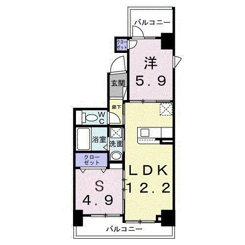 レパラール関口(1LDK/6階)の間取り写真