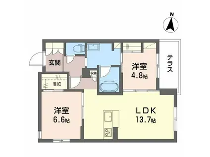 リオ・ブランコ(2LDK/1階)の間取り写真