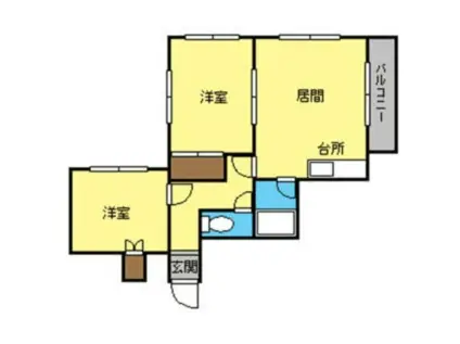 グランドール北16(2DK/3階)の間取り写真