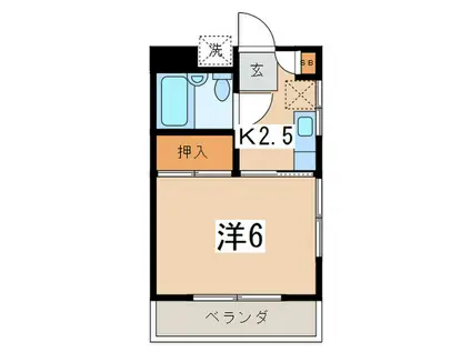 泉コート(1K/2階)の間取り写真