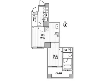 クリオ三田ラ・モード(1LDK/5階)の間取り写真