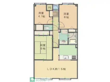 アーテイザン西船橋(3LDK/6階)の間取り写真