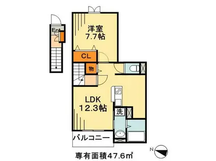 BERRY FIELDS(1LDK/2階)の間取り写真