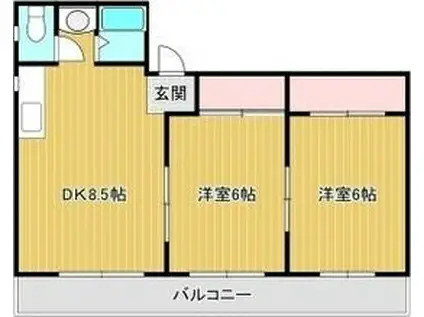 クリオシティIII(2LDK/3階)の間取り写真