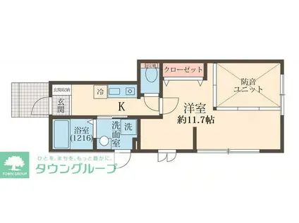 ベル レゾナンス(1K/1階)の間取り写真