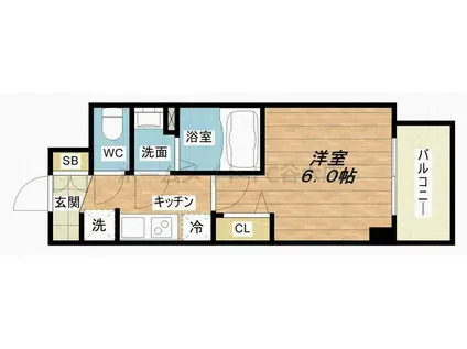 プレサンス新大阪ストリーム(1K/12階)の間取り写真