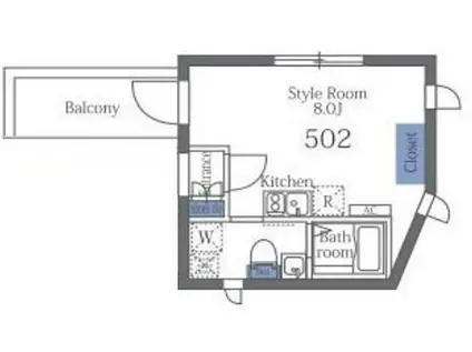 大森西テラス(ワンルーム/5階)の間取り写真