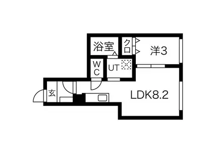 ブラン東照宮II(1LDK/1階)の間取り写真