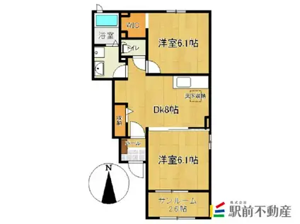 ブローテM I(2DK/1階)の間取り写真