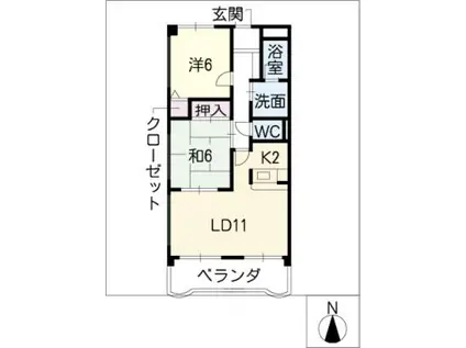LAMAISON桜(2LDK/3階)の間取り写真
