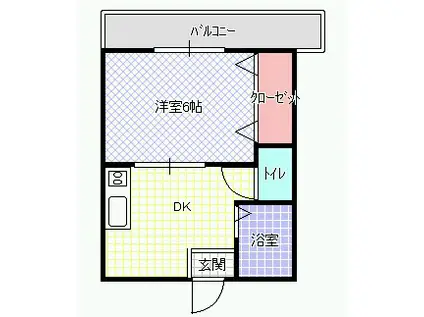 アイボリーマンション(1DK/3階)の間取り写真