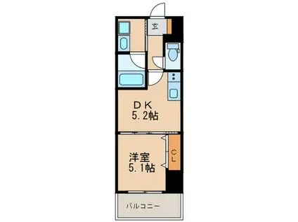 さくらHILLS NISHIKI PLA RE(1DK/3階)の間取り写真