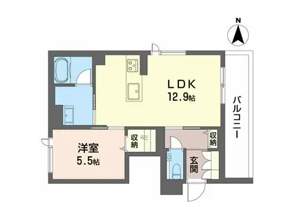 シャーメゾン刈谷(1LDK/2階)の間取り写真