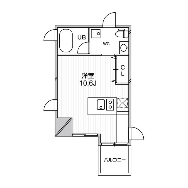 ルクレ堺筋本町レジデンス(ワンルーム/2階)の間取り写真