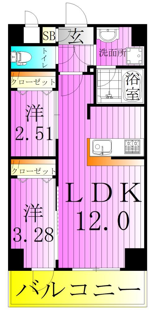 GRAN PASEO 谷在家(2LDK/1階)の間取り写真