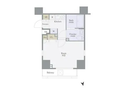 ジェノヴィア中野野方グリーンヴェール(1K/5階)の間取り写真