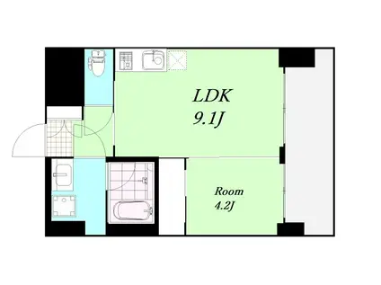 ノルデンタワー南森町プレミアム(1LDK/5階)の間取り写真