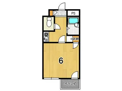 スパッションM&J(1K/3階)の間取り写真