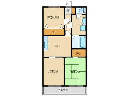 コスモマンション(3DK/3階)の間取り写真