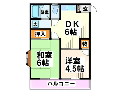 メゾン寿香(2DK/2階)の間取り写真