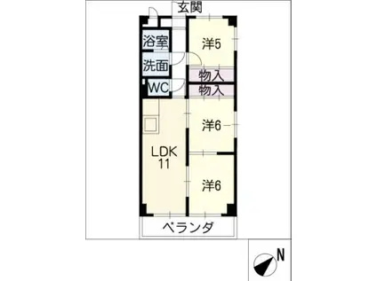 モール白山(3LDK/3階)の間取り写真