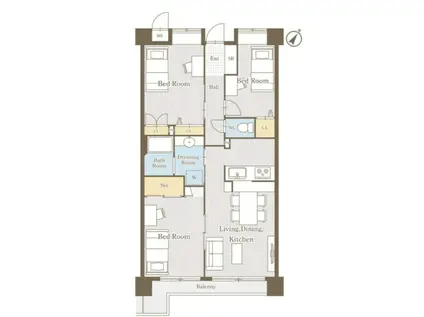 PLENDY東浦和(3LDK/5階)の間取り写真