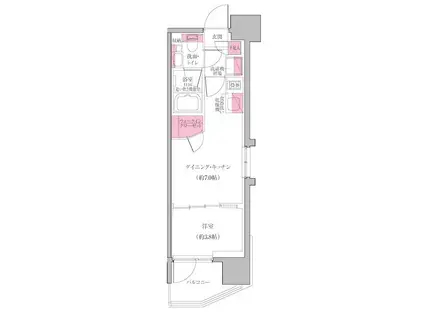 レジディア門前仲町プレイス旧クレヴィアリグゼ門前仲町(1DK/9階)の間取り写真