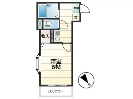 グレートハウス登戸(1K/2階)の間取り写真