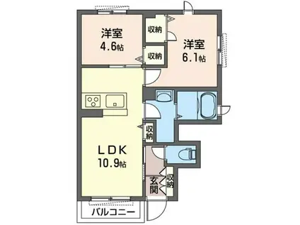 シャーメゾンひまわり(2LDK/1階)の間取り写真