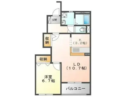 コンフォース・ジョー(1LDK/2階)の間取り写真