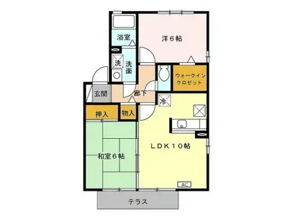 エスポワール・K(2LDK/1階)の間取り写真