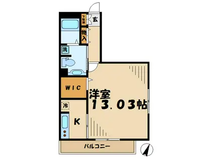 ウィステリア(1K/3階)の間取り写真