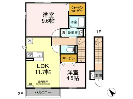 D-ROOMちよだ(2LDK/2階)の間取り写真