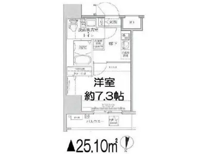 ルフレ深川イースト(1K/5階)の間取り写真